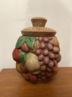 Vintage Fruit and Nuts Ceramic Cookie Jar - Grapes Apples Pears Walnuts — photo 3
