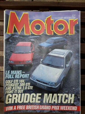 The Motor Magazine June 20th     1987   Very Rare le mans full report 