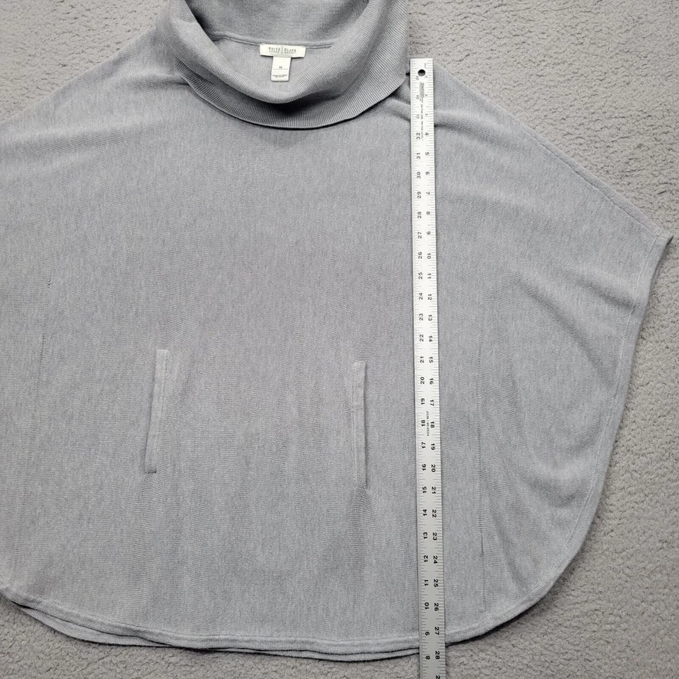 White House Black Market Sweater Womens Medium Gray Knit Front Pocket Bat Wing - Image 4 of 4