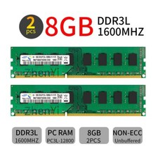 Samsung 16GB Kit 2x 8GB DDR3L 1600MHz 1.35V PC3L-12800U DIMM Desktop Memory RAM
