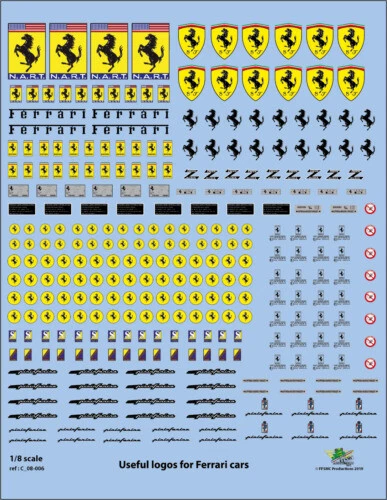 Modellini statici di auto, furgoni e camion Ferrari scala 1:8