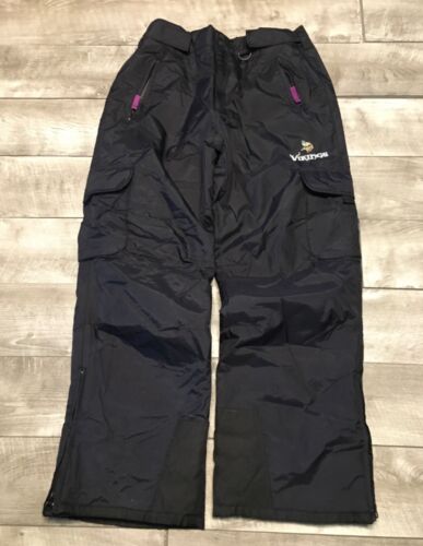 Minnesota Vikings Black Team Apparel Ski Skiing Snowboarding NFL Pants Sz Large - Picture 1 of 9