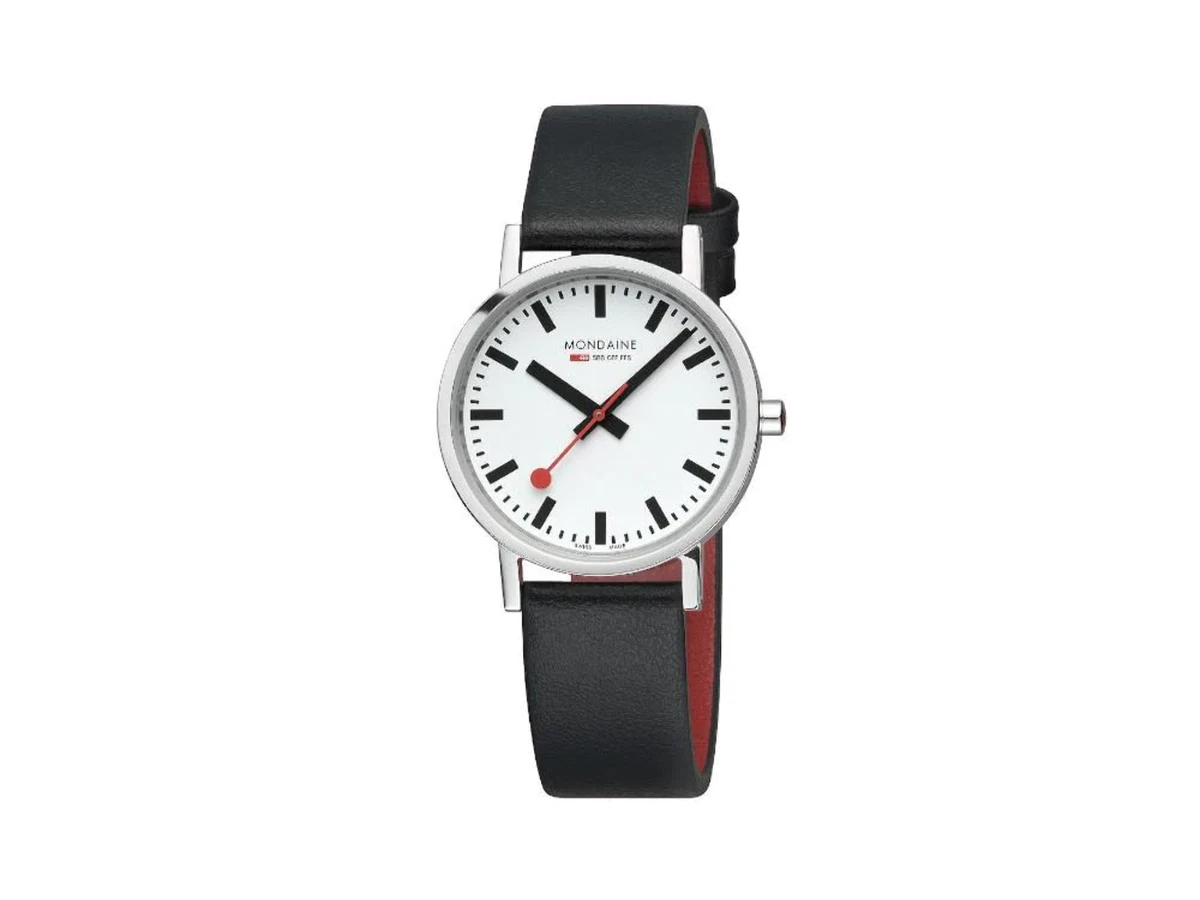 Mondaine Classic Quartz Watch White 36 mm Leather strap A660