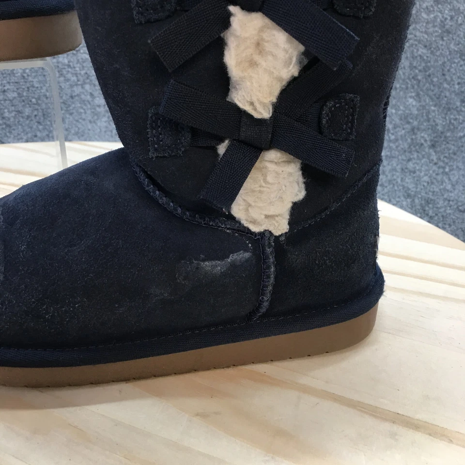 Koolaburra By UGG Boots Youth 2 Victoria Short Shearling Blue Comfort 1019372 - Image 3 of 4