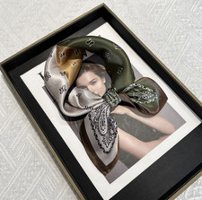 100 Silk Mulberry Scarf 53X53cm Women Square Bandana Wrap Color blocked cashew