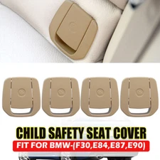 4PC Beige Rear Child Seat Anchor Cover For BMW 1/3 Series X1 E84 E87 E90 F30 F35