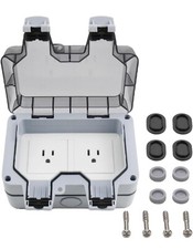 Outdoor Power Socket 15A Outdoor Lock Cover Garden Waterproof Socket Dual Plug