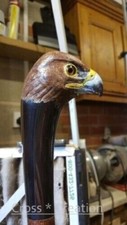 Vintage Eagle Head Handle Wooden Walking Cane Hand Carved Bird Walking Stick