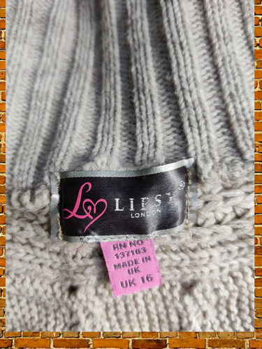 LIPSY BEIGE CARDIGAN SIZE UK 16 WOMENS KNITTED OVERSIZED JUMPER BATWING WINTER - Picture 4 of 5