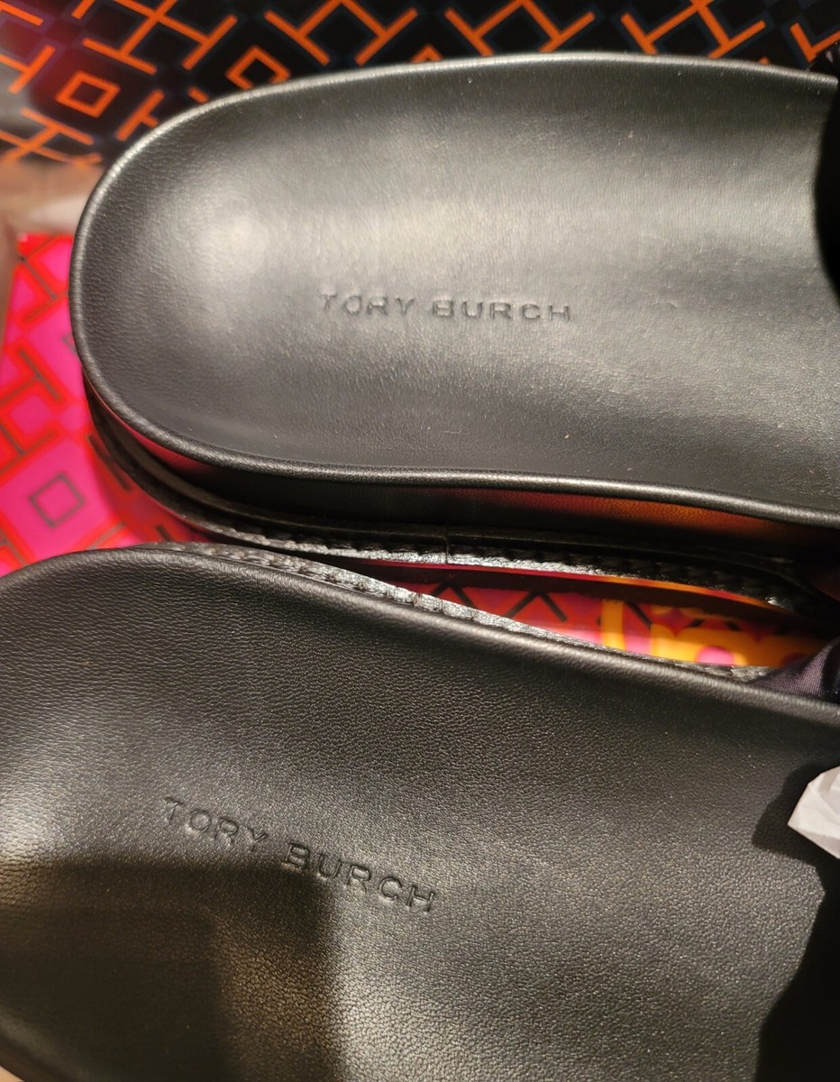 【TORY BURCH 】Britten Anatomic Lug サンダル在庫確認願います TORY BURCH BRITTEN ANATOMIC LUG LOGO/LEATHER SANDALBLACK