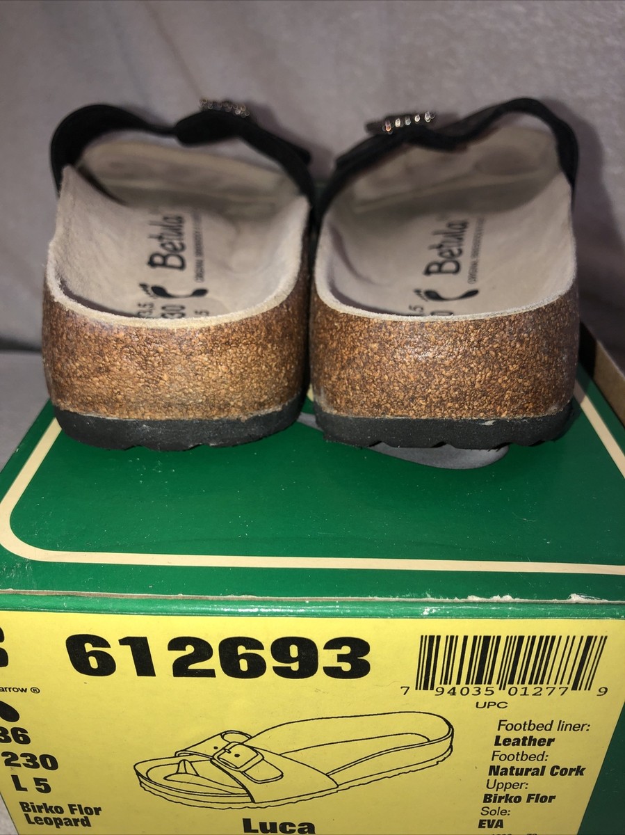 ルカ Birkenstock Betula LUCA Eva Birko Flor Leopard Strap Sandals Sz 36