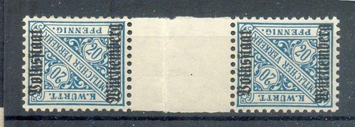 Württemberg 264cZS INTERMEDIATE BRIDGE ** MNH MINT NEVER HINGED (74995