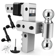 Adjustable Trailer Hitch Fit 2 inch Receiver, Drop Hitch 8-Inch 8" drop