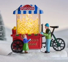 St Nicholas Square Village - POPCORN STAND - LED Lighted  -New