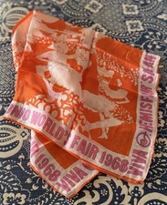 Vintage 1960s Mid-Century Modern 1968 San Antonio World's Fair Scarf