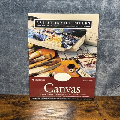 Strathmore Canvas Artist Inkjet Paper Ten Sheets 8.5'' X 11'' BRAND NEW SEALED