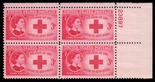 US Scott # 967, Clara Barton, Red Cross, Plate Block of (4) 1948 3¢ Stamps, MNH