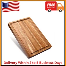 Wood Cutting Boards with Juice Groove - Perfect for Cheese, Fruits, and Vegetabl