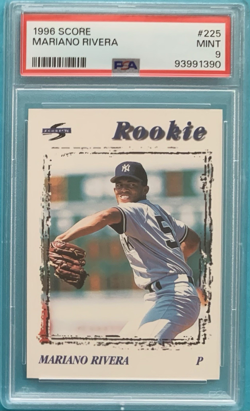 1995 Score #225 Mariano Rivera PSA 9 MINT  Rookie Card HOF Yankees