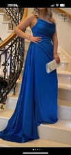Pia Michi Royal Blue Formal Prom Debs Maxi Dress - Size 12