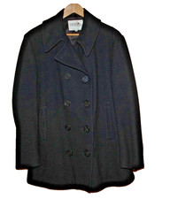 Vintage Fox Knapp Men's Black Wool Peacoat Made in USA - Size 40