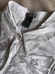 Vintage Ann Taylor Size 14 Large Cotton White Ruffle 90s Corset Y2K Academia