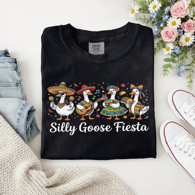 Silly Goose Fiesta Taco Party Comfort Tee Funny Food Lover Gift Idea