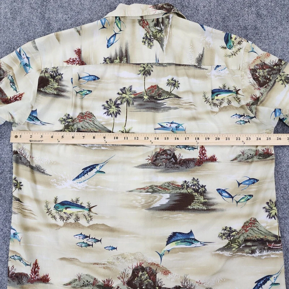 Camisa Pacific Legend Para Hombres XL Peces Tropicales Manga Corta Campamento Abotonada Hecha en EE. UU. Foto 4 de 4