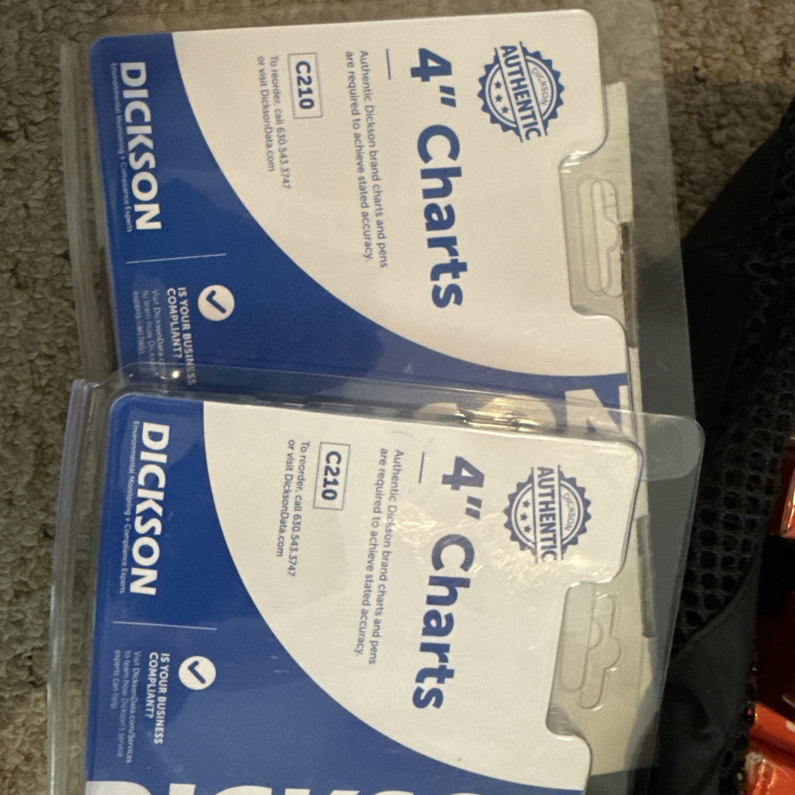 Dickson C210 Chart, 4 In, -18 To 37 C, 7 Day, Pk60 2 packs