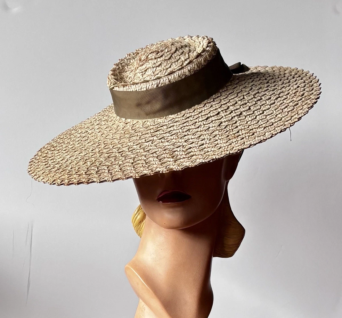 Vintage 40s Beige Wool Hat 1940s Retro Film Noir Femme Fatale Stewardess Chic Art Deco One Size Vintage Hats for Women for sale | eBay main image 4