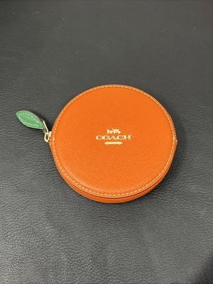 Coach Orange Spice Fruit Coin Case Spice Leather CAN29 change purse
