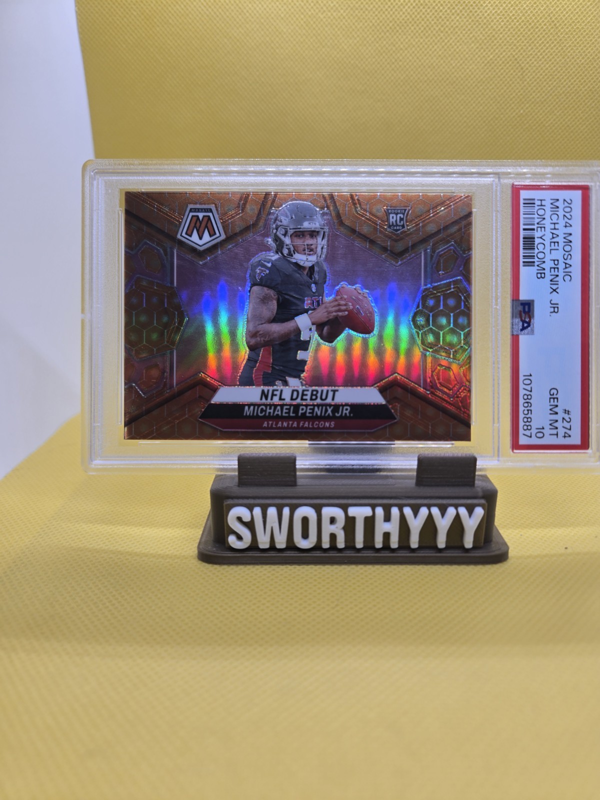 2024 Panini Mosaic - NFL Debut Michael Penix Jr. #274 Honeycomb Prizm (RC) PSA10