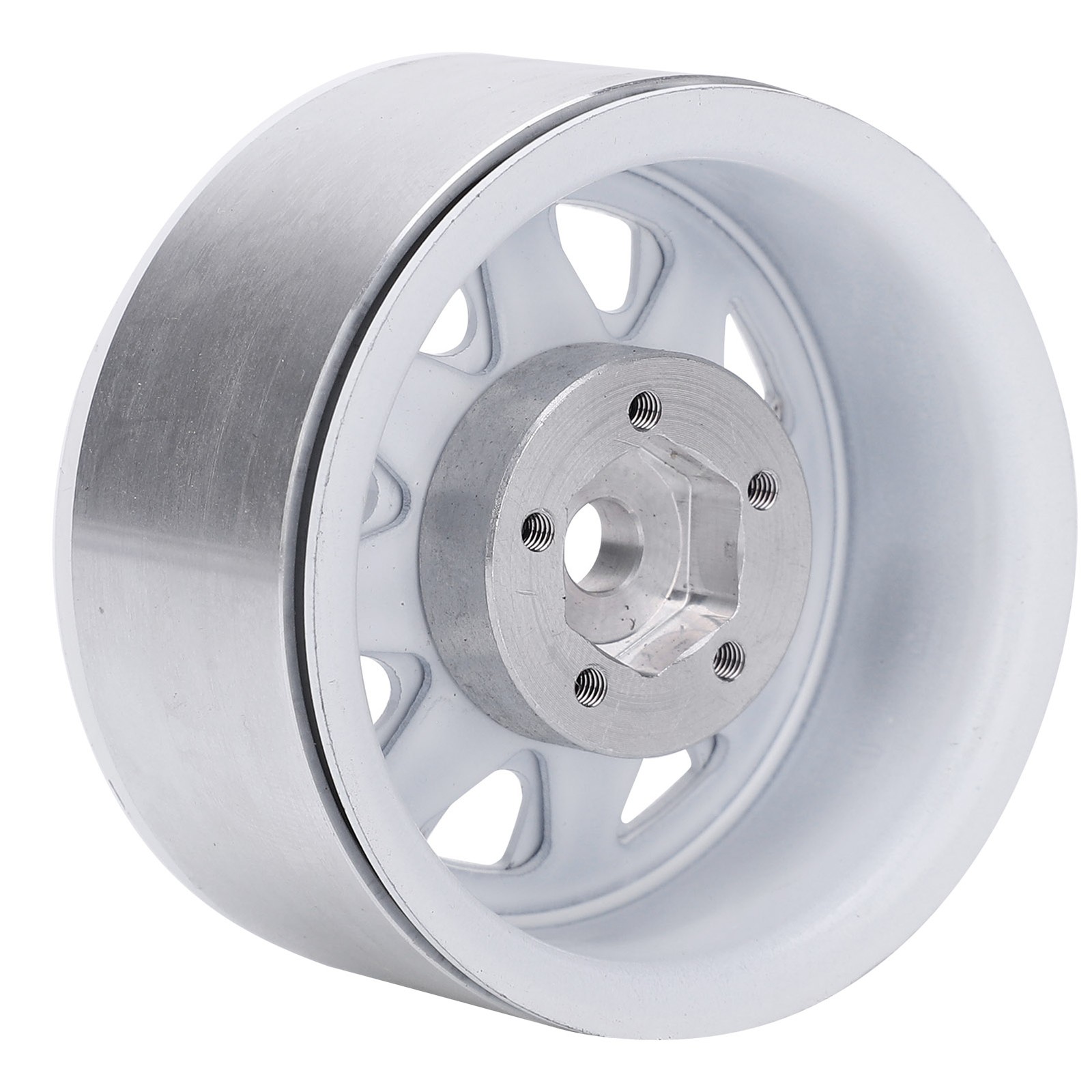 WHITE 4pcs 1.9 Aluminium Alloy Wheel Rims Hubs For 1/10 RC Crawler BL