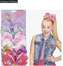 JoJo Siwa Hair Bows Clips 6pcs Set Rainbow Ribbon Handmade Girls Accessories