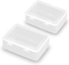 Clear Plastic Storage Containers Box with Lid 5.04X3.5X1.69 Inch, 2 Pack , Rect
