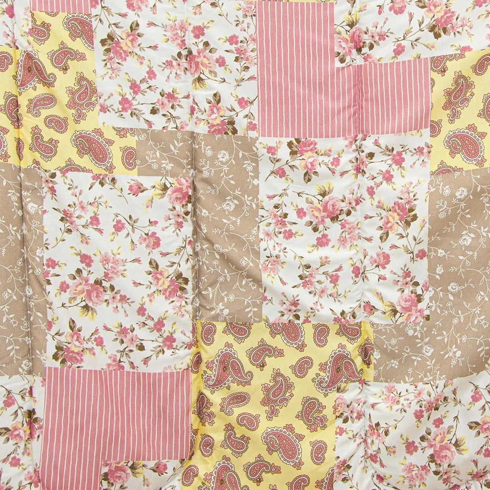 Conjunto de edredom floral Gold Coast 8 peças cama em uma bolsa olmo rosa e amarelo, completo - Imagem 3 de 4