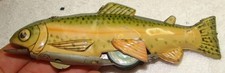 RARE 5 1/2" Child's 1950s Tin Litho Fish Friction Toy Trout HADSON Japan