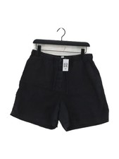 Arket Women's Shorts UK 14 Black 100% Linen Mom