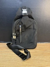 Madison West Black Sling Adjustable Crossbody Bag #4725