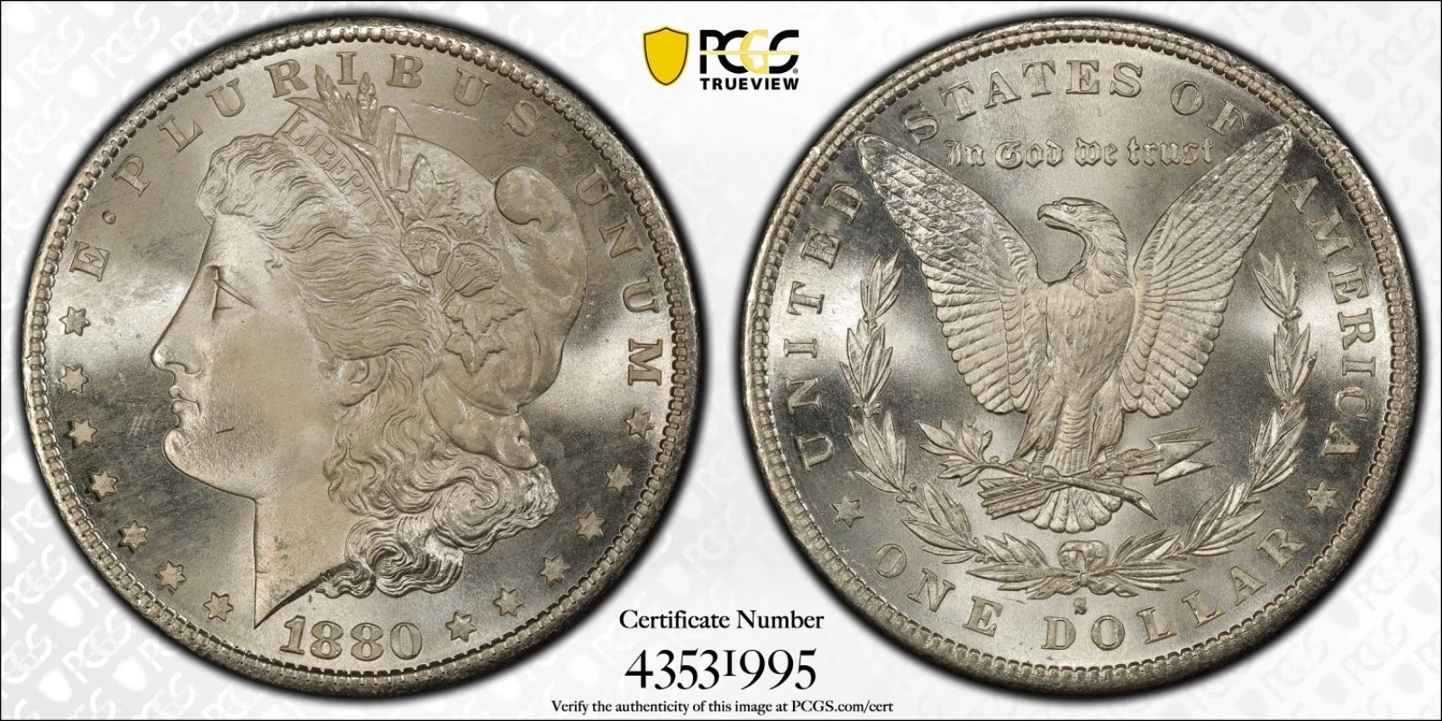 1880-S Morgan Dollar PCGS MS68 – Blazing Luster, Near Perfect Example