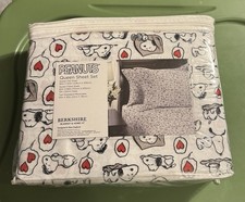 Peanuts Queen Sheet Set Snoopy Valentine Hearts By Berkshire New 