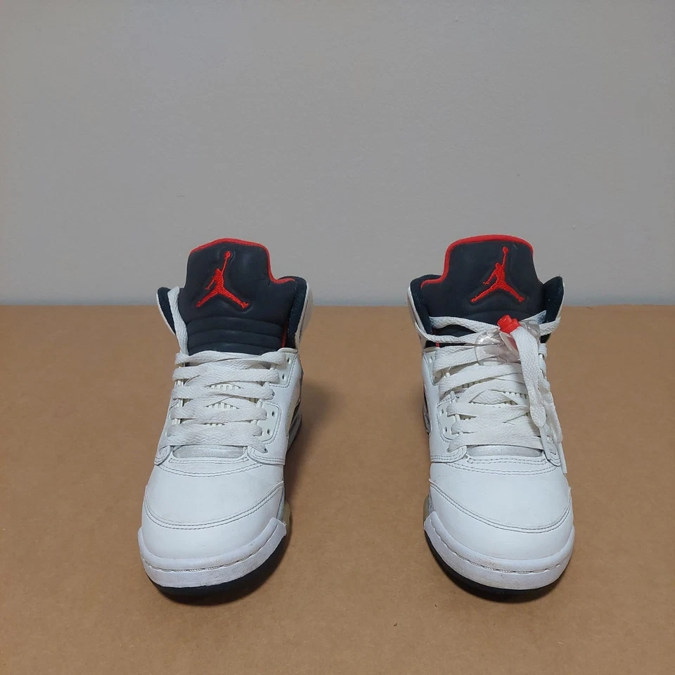 Nike Air Jordan 5 Retro White Cement Red Youth Shoes Sneaker size 5Y - Image 3 of 4