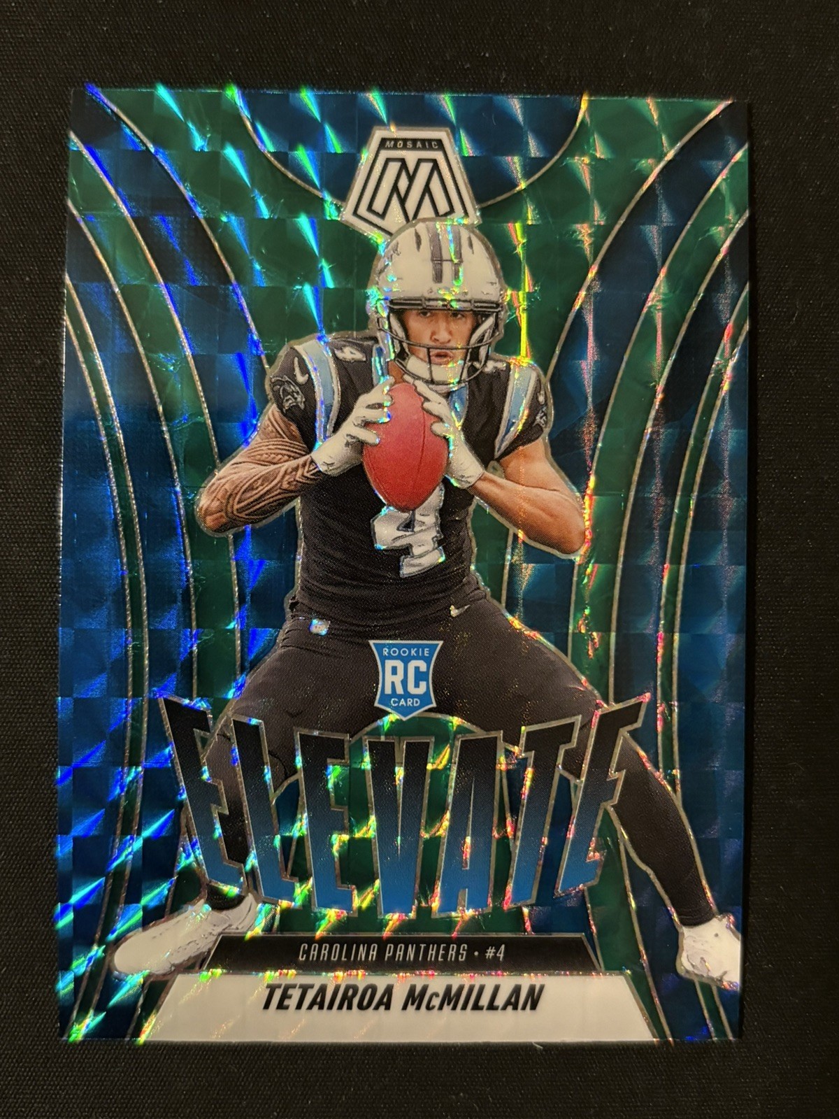 2025 Panini Mosaic Tetairoa McMillan Green Mosaic Elevate #6 Panthers RC