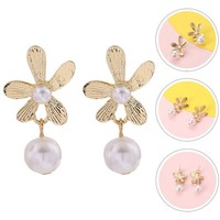 1 Paar Perlen-Blumen-Ohrstecker, Statement-Ohrringe, Perlen-Ohrstecker,