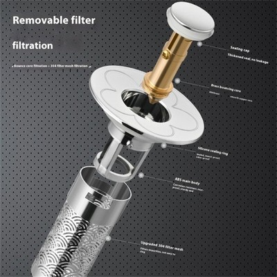 Bubble Up Drain Plug For Sink Odor Prevention Impermeable Technology Bathroom