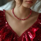 New Handmade Fire Polished Czech Glass Necklace - Fancy Red Christmas Jewelry