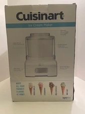 CUISINART 1.5 QT. ICE CREAM MAKER W/EASY LOCK LID, SLICK DESIGN  WHITE