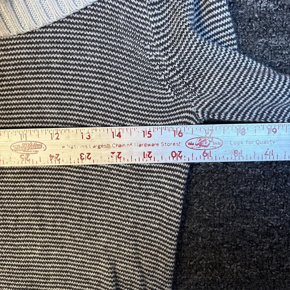 Suéter Top Ann Taylor Loft Tostado y Negro Rayas Capucha/Cuello Simulado Talla S Foto 3 de 4