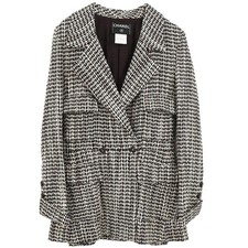 Chanel Double Breasted Jacket Brown 01A #38 117955