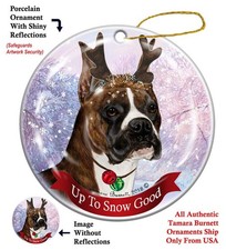 Boxer Up To Snow Good Holiday Ornament